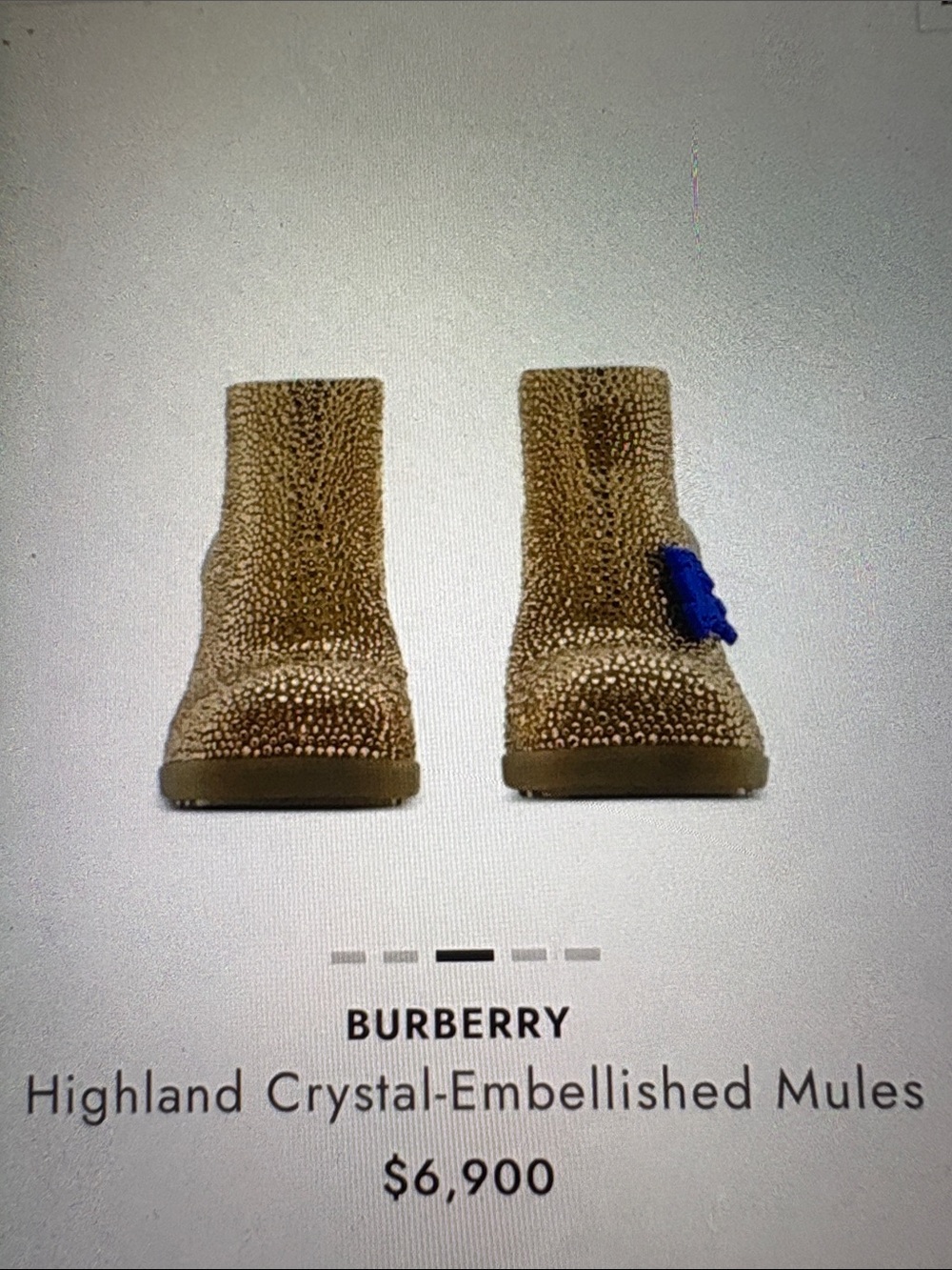 Authentic Highland Crystal Embellished Burberry Mules Shoes
